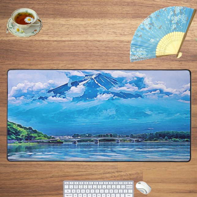 Alfrombrillas De Escritorio Acuarela de diseño de arte japonés azul pacífico (Subido por el creador)