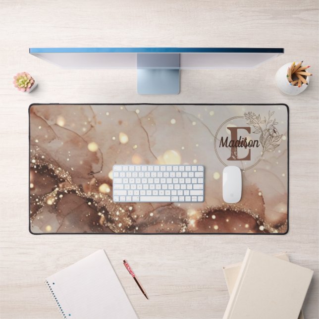 Alfrombrillas De Escritorio Acuarela de mármol con acentos Purpurinas (Oficina 1)