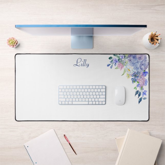 Alfrombrillas De Escritorio Acuarela personalizada Púrpura Hydrangeas (Oficina 1)