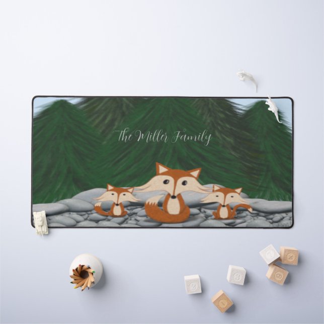 Alfrombrillas De Escritorio Adorable familia Fox (Mesa para niños)