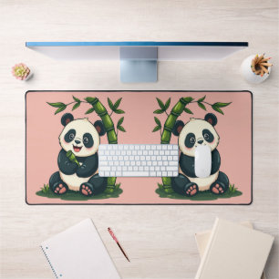 Alfrombrillas De Escritorio Adorable Panda Abrazando Bamboo Personalizado arte