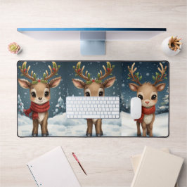 Alfrombrillas De Escritorio Adorable reno navideño espacio de trabajo festivo
