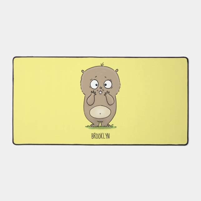 Alfrombrillas De Escritorio Afortunadamente adorable personalizado de hámster  (Anverso)