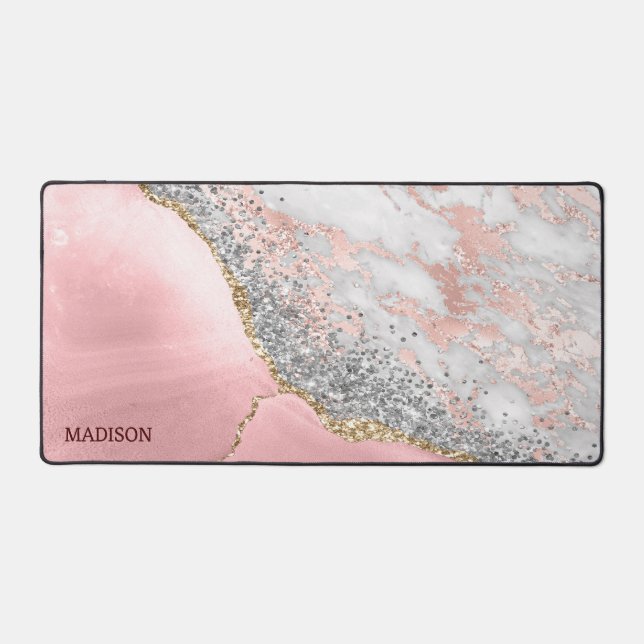 Alfrombrillas De Escritorio Agante de mármol rosa (Anverso)