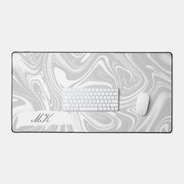 Alfrombrillas De Escritorio Agate White and Gray Marble swift