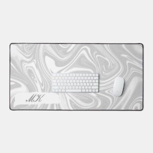 Alfrombrillas De Escritorio Agate White and Gray Marble swift