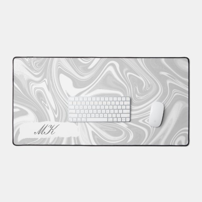 Alfrombrillas De Escritorio Agate White and Gray Marble swift (Teclado y ratón)