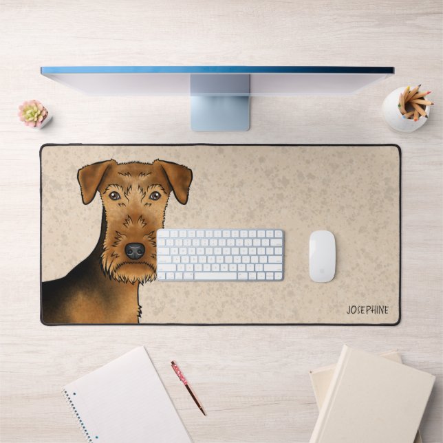 Alfrombrillas De Escritorio Airedale Terrier Cute Cartoon Perro Bingley Terrie (Oficina 1)