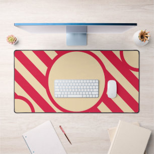 Alfrombrillas De Escritorio Alfombra circular diagonal Crimson & Beige – Perso