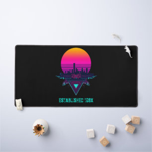 Alfrombrillas De Escritorio Alfombra de escritorio de ciudad retro synthwave d