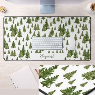 Alfrombrillas De Escritorio Alfombra de escritorio de verde de pinos de invier