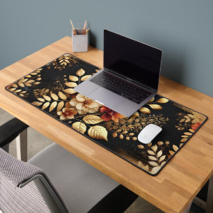 Alfrombrillas De Escritorio Alfombra de escritorio floral oscura de lujo Decor