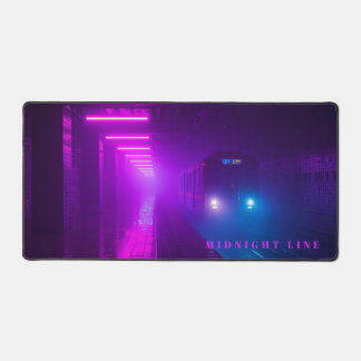 Alfrombrillas De Escritorio Alfombra de escritorio Neon Metro Synthwave – Futu