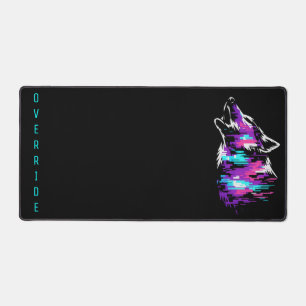 Alfrombrillas De Escritorio Alfombra de escritorio para juegos Glitch Wolf con
