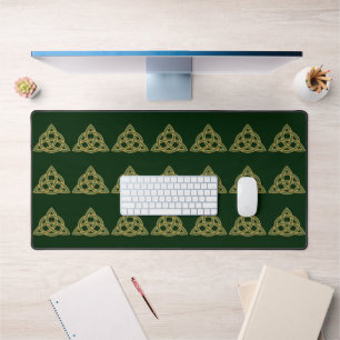 Alfrombrillas De Escritorio Alfombra de escritorio verde con Nudo de la Trinid