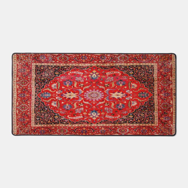 Alfrombrillas De Escritorio Alfombra Persa Roja De Mashhad Desk Mat (Anverso)