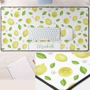 Alfrombrillas De Escritorio Almohadilla de escritorio grande de limones acuare