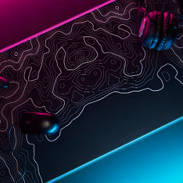 Alfrombrillas De Escritorio almohadilla de ratón topográfico xxl negro