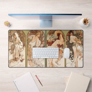 Alfrombrillas De Escritorio Alphonse Mucha Las Cuatro Estaciones 1897 Panel Ar