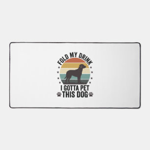 Alfrombrillas De Escritorio Amante Divertido de Perros Vintage Dobla Mi Bebida