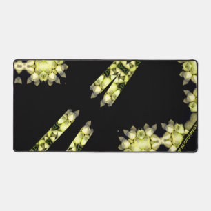 Alfrombrillas De Escritorio Amarillo roto corazón negro de plata