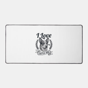 Alfrombrillas De Escritorio Amo a mi perro de ganado Diseño de grabado vintage