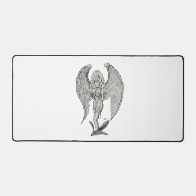 Alfrombrillas De Escritorio Ángel - Diseño en blanco y negro (Anverso)