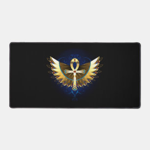 Alfrombrillas De Escritorio Ankh de oro con alas