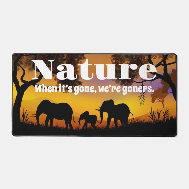 Alfrombrillas De Escritorio Apreciar la naturaleza y los elefantes (Anverso)