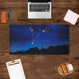 Alfrombrillas De Escritorio Árbol de la Noche Estrellada Oro Piscis Constelaci