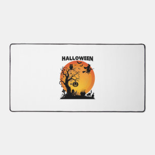 Alfrombrillas De Escritorio Árbol espeluznante de Halloween Bruja voladora Lun