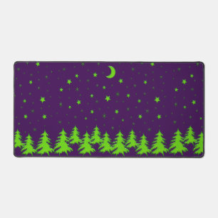 Alfrombrillas De Escritorio Árboles verdes de Navidad brillantes, estrellas en
