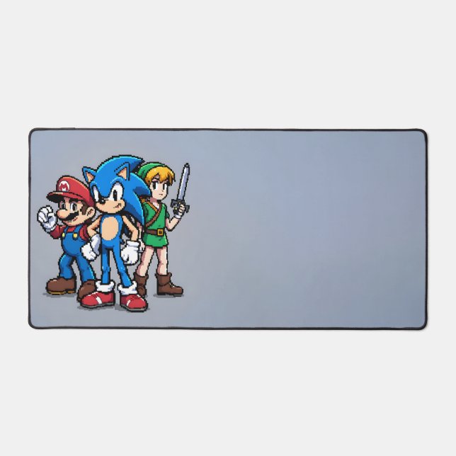 Alfrombrillas De Escritorio Arcade Heroes Desk Mat - Retro Pixel Art (Anverso)