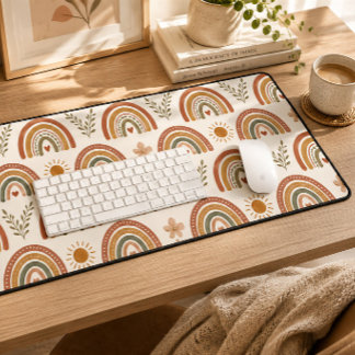 Alfrombrillas De Escritorio Arcoíris Acuarela Boho Cálido