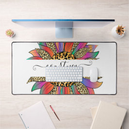 Alfrombrillas De Escritorio Arcoíris e impresión de leopardo personalizados  