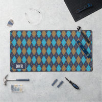 Argyle Masculino - Marina, Azul, Tan - Sus Inicial