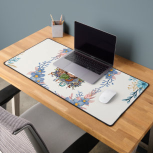 Alfrombrillas De Escritorio Armonía Floral Acuarela Turquesa - Calma Suave