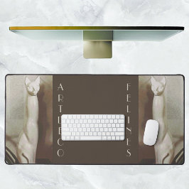 Alfrombrillas De Escritorio Art Deco Felines Gato Elegante Marrón