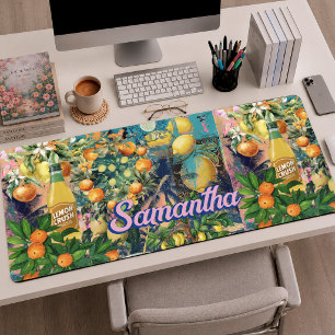 Alfrombrillas De Escritorio Arte Citrino Siciliano Naranja Azul Turquesa Chic