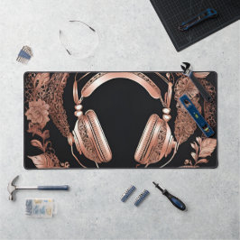 Alfrombrillas De Escritorio Arte de IA para auriculares Rosegold