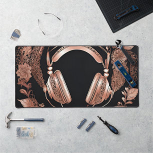 Alfrombrillas De Escritorio Arte de IA para auriculares Rosegold
