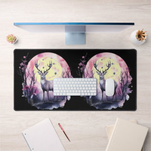 Alfrombrillas De Escritorio Arte Floral de Ciervos Fauna Naturaleza Estampa de