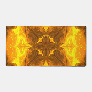 Alfrombrillas De Escritorio Arte Fractal Caleidoscopio Llama Dorada