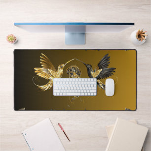 Alfrombrillas De Escritorio Arte gráfico negro y dorado, unión etérea