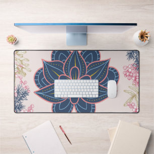 Alfrombrillas De Escritorio Arte Paisley, Patrón Gráfico Azul y Púrpura