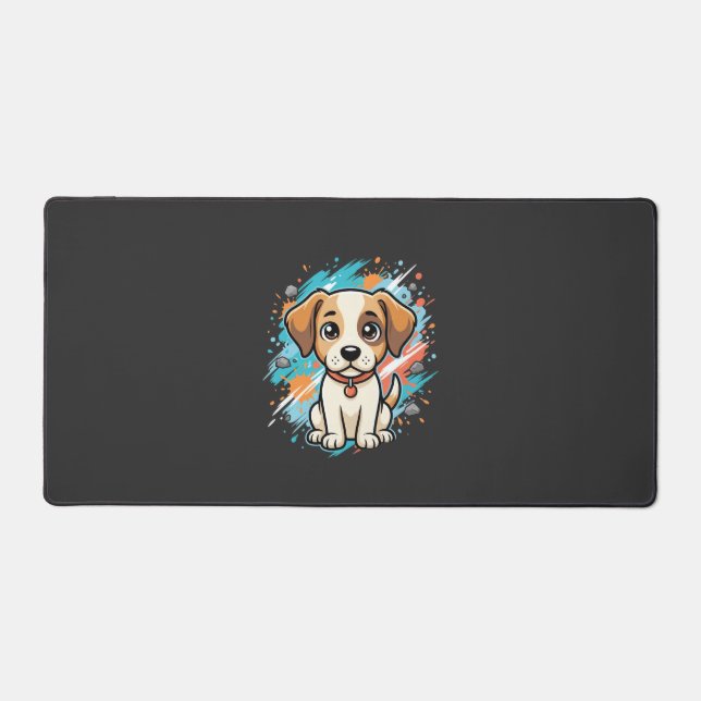 Alfrombrillas De Escritorio Arte vectorial de perro lindo con salpicaduras de  (Anverso)