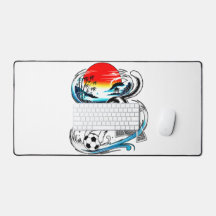 Artistic Japanese Soccer Cat for gaming, office