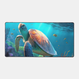 Alfrombrillas De Escritorio Artistic Turtle Emblem Illustration Desk Mat