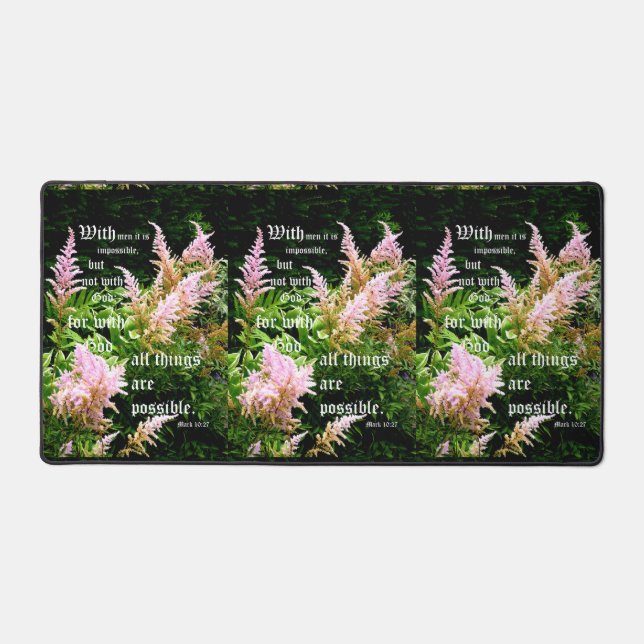 Alfrombrillas De Escritorio Astilbe con Marcos 10:27 (Anverso)