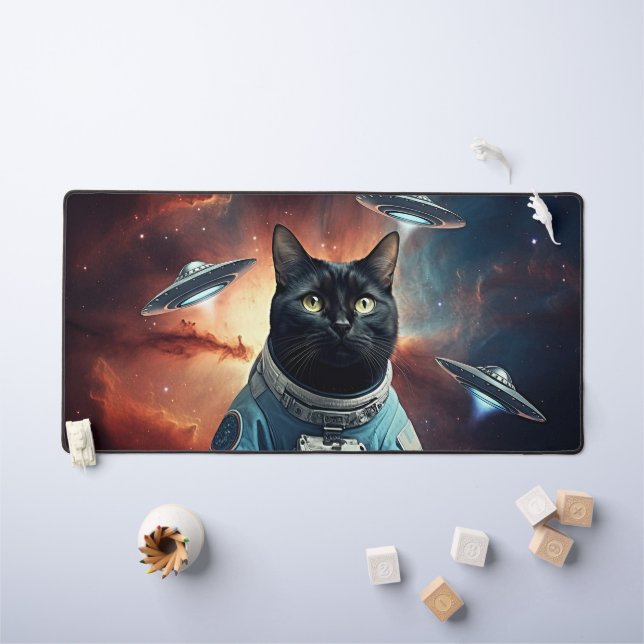 Alfrombrillas De Escritorio Astronauta gata galáctica (Mesa para niños)